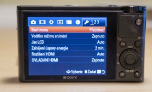 Sony RX100 menu