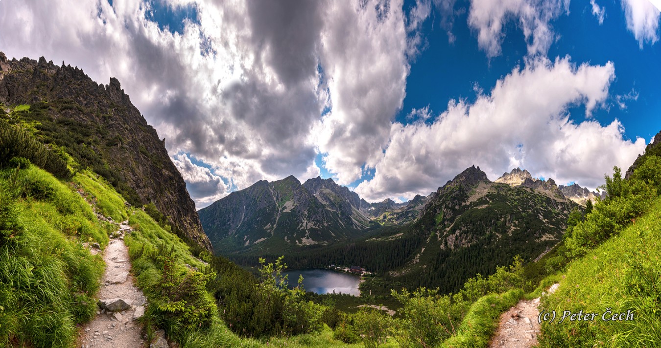 Vysoké Tatry: Popradské pleso z kopce Ostrva