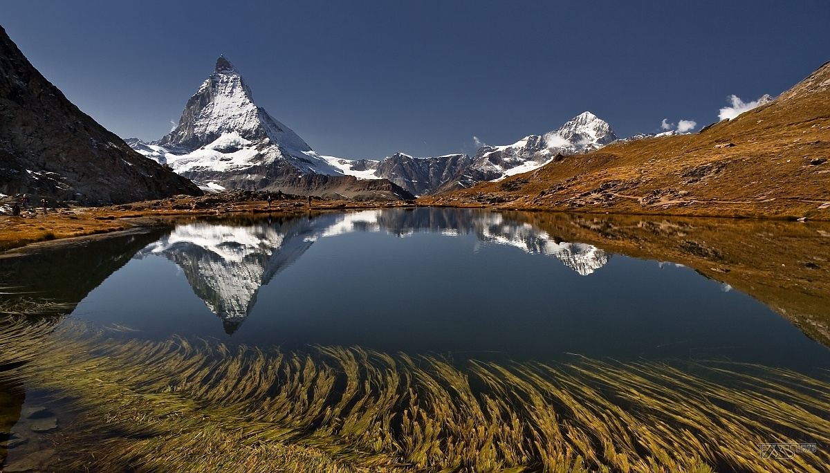 Trek kolem Matterhorn, Walliské Alpy, Zrcadlení, jezero Riffelsee