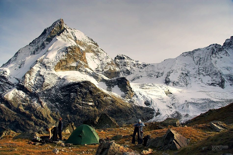 Trek kolem Matterhorn, Walliské Alpy, příprava na noc pod Matterhornem