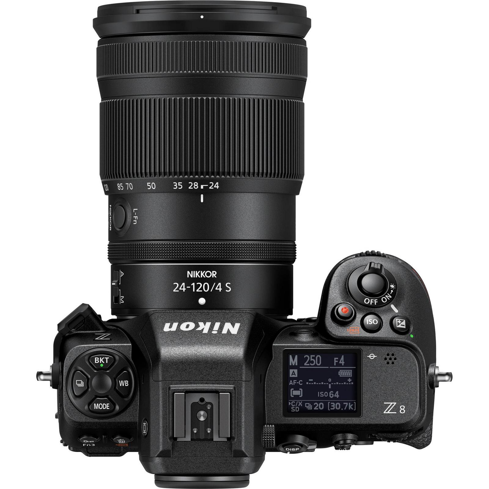 Ovládání Nikon Z8 – pohled svrchu