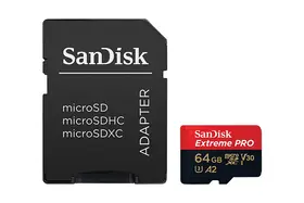 SanDisk Extreme Pro microSDXC 64GB 200 MB/s A2 C10 V30 UHS-I U3 + Adaptér