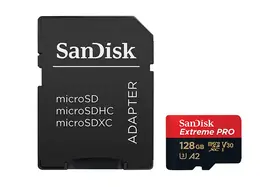 SanDisk Extreme Pro MICROSDXC 128GB+ADAPTÉR 200MB/s & 90MB/s  A2 C10 V30 UHS-I U3