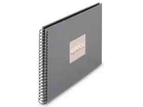 Hama album klasické spirálové FINE ART 36x32 cm, 50 stran, kamenná šedá, černé listy