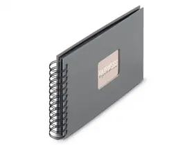 Hama album klasické spirálové FINE ART 24x17 cm, 50 stran, kamenná šedá, černé listy