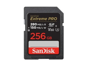 SanDisk Extreme PRO 256GB V60 UHS-II SD Card, 280/150MB/s,V60,C10,UHS-II