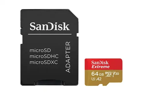 SanDisk Extreme microSDXC 64GB 170 MB/s A2 C10 V30 UHS-I U3