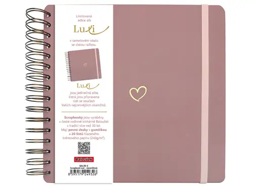 Fotoalbum Baloušek SCRAPBOOK LUXI, 40/21x21 - srdce