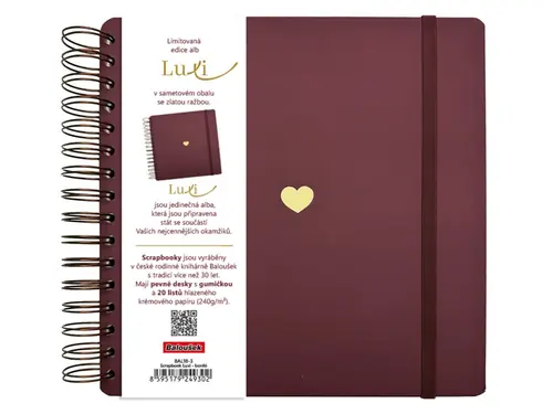Fotoalbum Baloušek SCRAPBOOK LUXI, 40/21x21 - srdce
