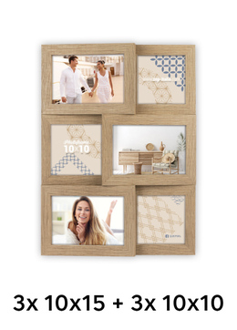 ZEP BRESCIA - multirám - Světlý dub, 10x10, 10x15, 10x10 x3 | 10x15 x3