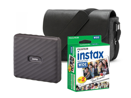 Fujifilm instax Link WIDE™, šedá + Colorfilm (20ks) + brašna