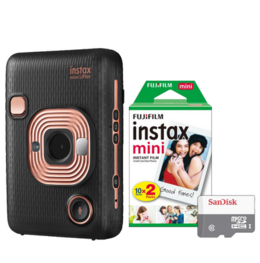 Fujifilm INSTAX mini LiPlay - černý + Color film (2x10ks) + 64GB microSD