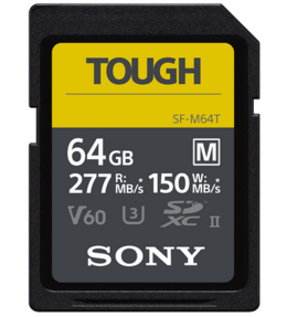 Sony SDXC Tough 64GB 277MB/s, U3 UHS-II V60 (SF-M64T)