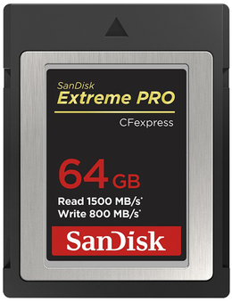SanDisk CFexpress Extreme PRO 64GB, Type B (R: 1500MB/s, W: 800MB/s)