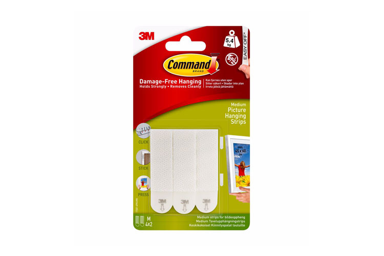 3M Command™ Picture Hanging Strips (M) -  závěsné pásky na obrazy, 4ks, bílé