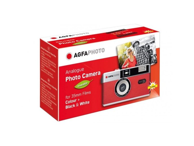 AgfaPhoto - znovu použitelný fotoaparát 35mm, červený