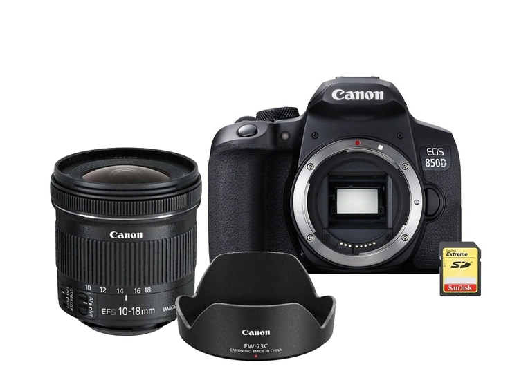 Canon EOS 850D + EF-S 10-18mm IS STM + 64GB karta