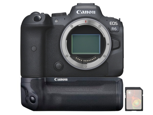 Canon EOS R6 tělo + baterry grip + 128GB karta