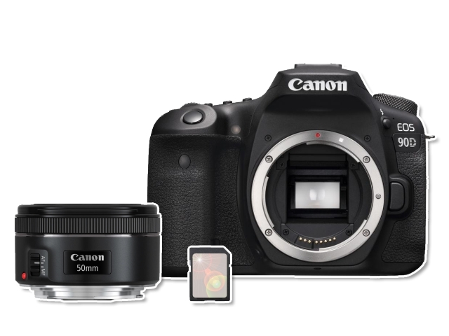 Canon EOS 90D + 50mm f/1.8 STM + 64GB karta