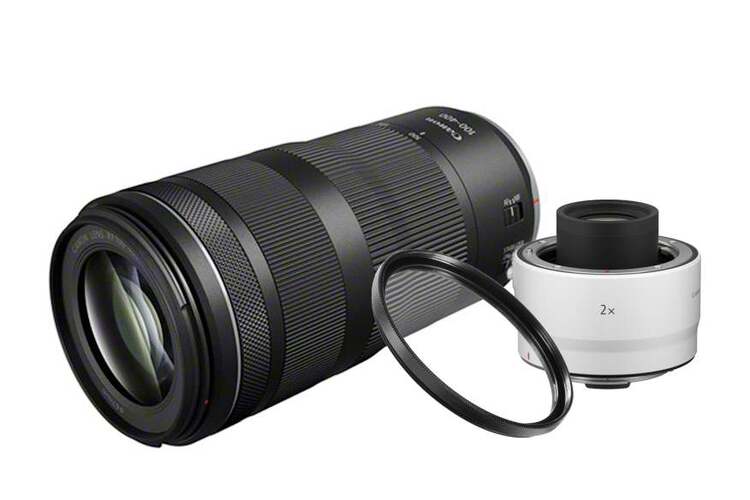 Canon RF 100-400mm f/5.6-8 IS USM + telekonvertor RF 2x + UV filtr