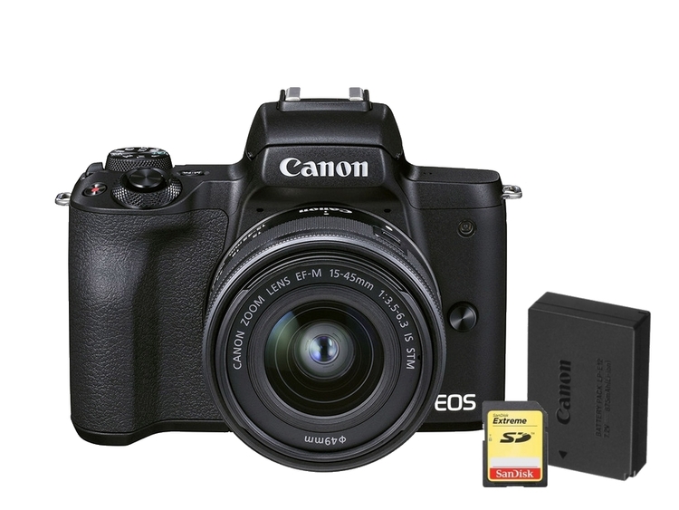 Canon EOS M50 Mark II + 15-45mm IS STM + náhradní akumulátor + 64GB karta