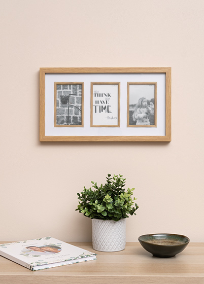 Falc MULTIRÁM - pro 3 fotografie - Světle hnědá, 10x15 x3