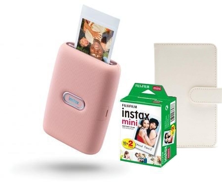Fujifilm Instax Mini Link - růžová + COLORFILM Mini (2x10ks) + album na 108 fotografií