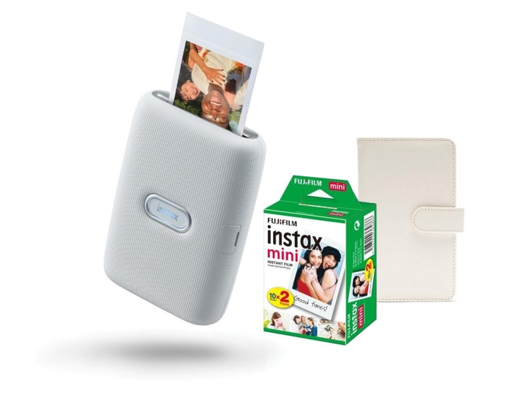Fujifilm Instax Mini Link - bílá + COLORFILM Mini (2x10ks) + LAPORTA album