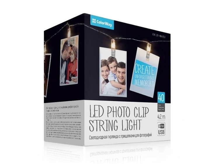 LED fotokolíčky ColorWay (LCP-40L42BU) - 40 LED /4,2m/USB