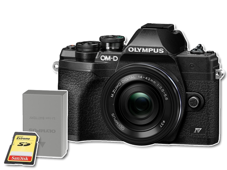 Olympus OM-D E-M10 Mark IV + 14-42mm EZ - černý + 2. akumulátor + 64GB karta