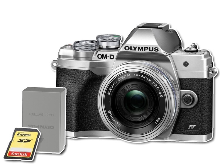 Olympus OM-D E-M10 Mark IV + 14-42mm EZ - stříbrný + 2. akumulátor + 64GB karta