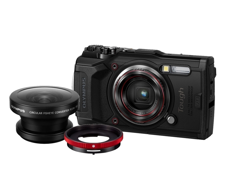 Olympus Tough TG-6 černý + předsádková čočka FCON-T02 + adaptér CLA-T01