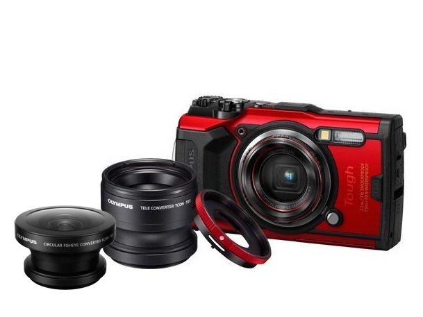 Olympus Tough TG-6 červený + předsádkový set