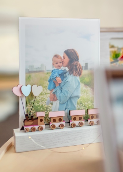 Mascagni TRAIN - dětský fotorámeček - Béžová, 13x18, 13x18