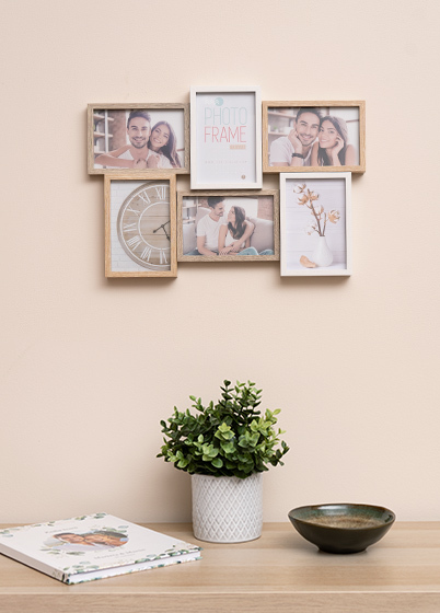 ZEP LESCOT - multirám pro 6 fotografií - Hnědá / Bílá, 15x21, 10x15 x6