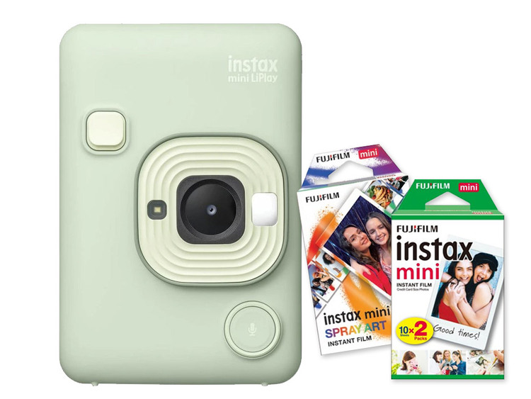 Fujifilm instax mini LiPlay™, zelená + Colorfilm (20ks) & Spray Art film (10ks)