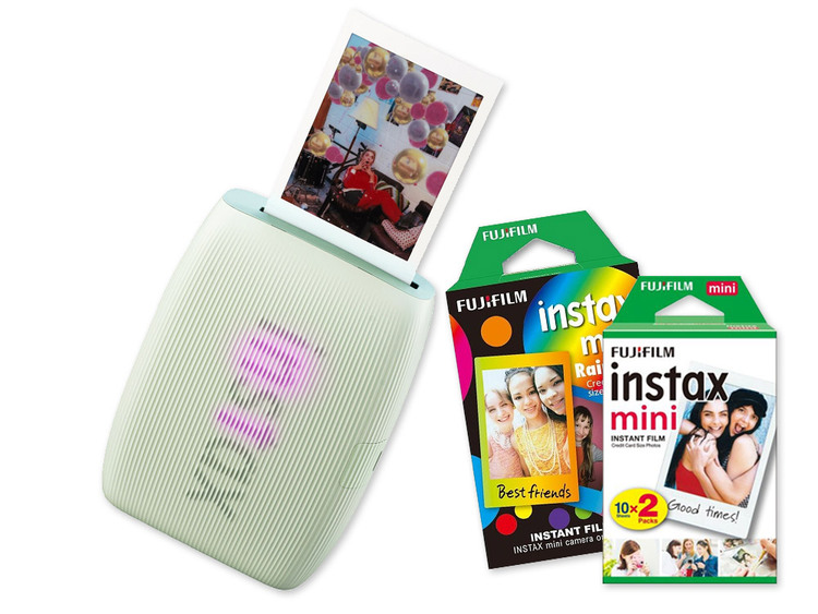 Fujifilm instax mini Link 3™, zelená + Colorfilm (20ks) & Rainbow film (10ks)