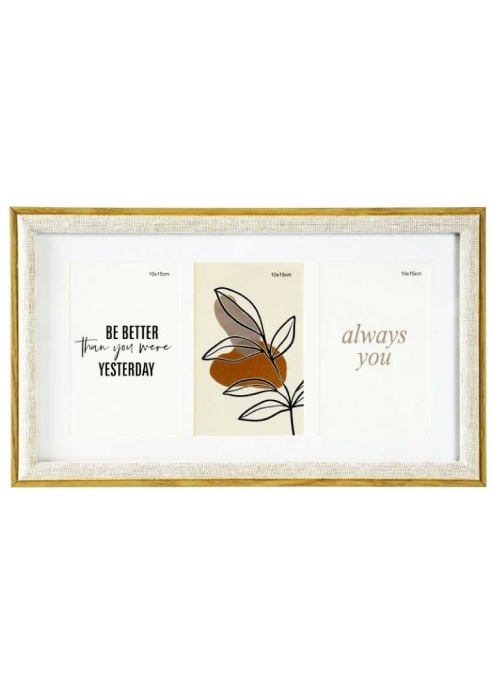 Falc MULTIRÁM - pro 3 fotografie - Hnědá, 10x15 x3