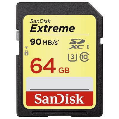 SanDisk Extreme SDXC 64GB 90MB/s class10 UHS-I U3 V30 (173356)