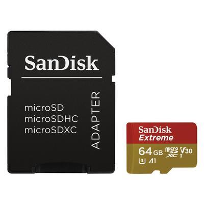 SanDisk microSDXC 64GB 100MB/ s A1 Class 10 UHS-I V30 + adaptér