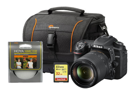 Nikon D7500 + 18-140mm VR + brašna + Hoya UV filtr + SDHC 32GB karta