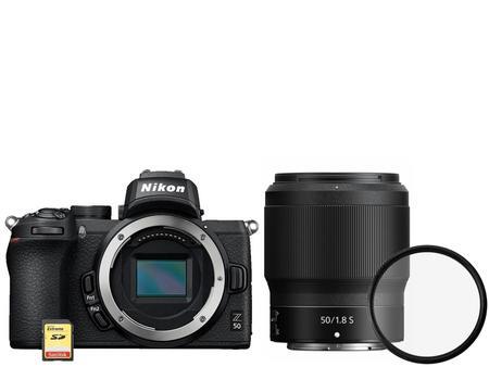 Nikon Z50 + NIKKOR Z 50mm f/1.8 S + UV filtr + 64GB karta