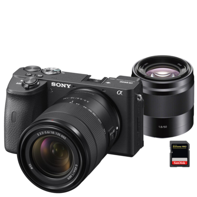 Sony Alpha A6600 + 18-135mm + 50mm f/1.8 OSS + 64GB karta