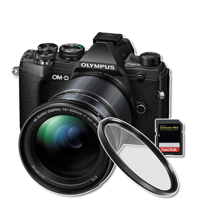 Olympus OM-D E-M5 Mark III + 12-200mm černý + UV filtr + 128GB karta