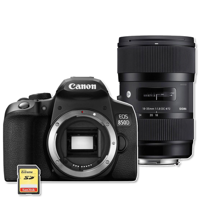 Canon EOS 850D + Sigma 18-35mm f/1.8 DC HSM ART + 128GB karta