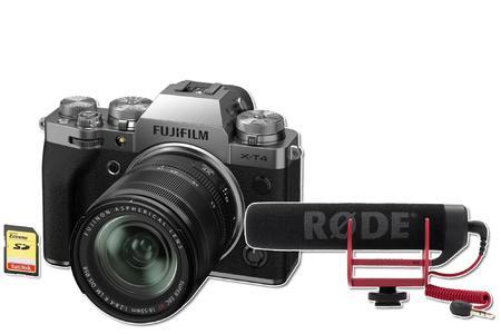 Fujifilm X-T4 stříbrný + XF 18-55mm f/2.8-4 + Rode VideoMic GO + 128GB karta