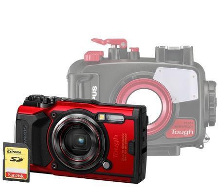 Olympus Tough TG-6 červený + podvodní pouzdro PT-059 + 32GB karta