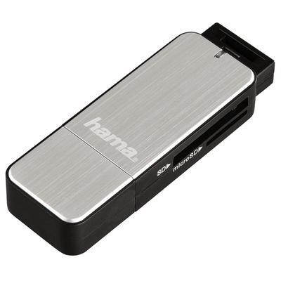 Hama čtečka SD a microSD karet USB 3.0 - stříbrná