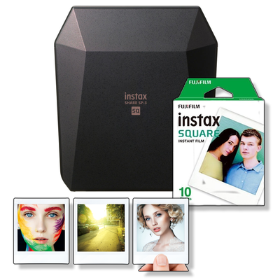 Fujifilm Instax Share SP-3 Square černá + Instax SQUARE Color Film (10ks/bal.)