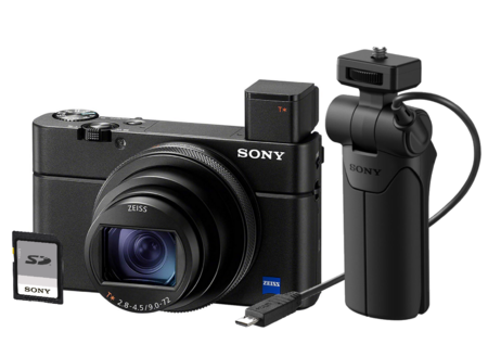 Sony DSC-RX100 Mark VII + grip VCT-SGR1 + 128GB karta